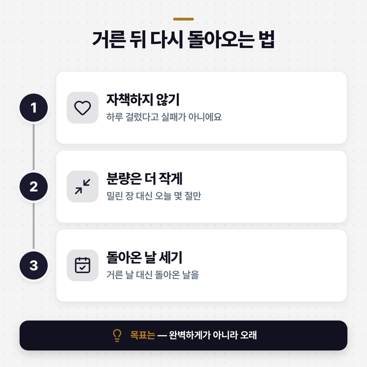 「5. 놓친 날에 자책하지 마세요」 대목을 설명하는 그림